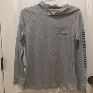 Vineyard Vines XS gray long sleeve hoodie shirt lacrosse